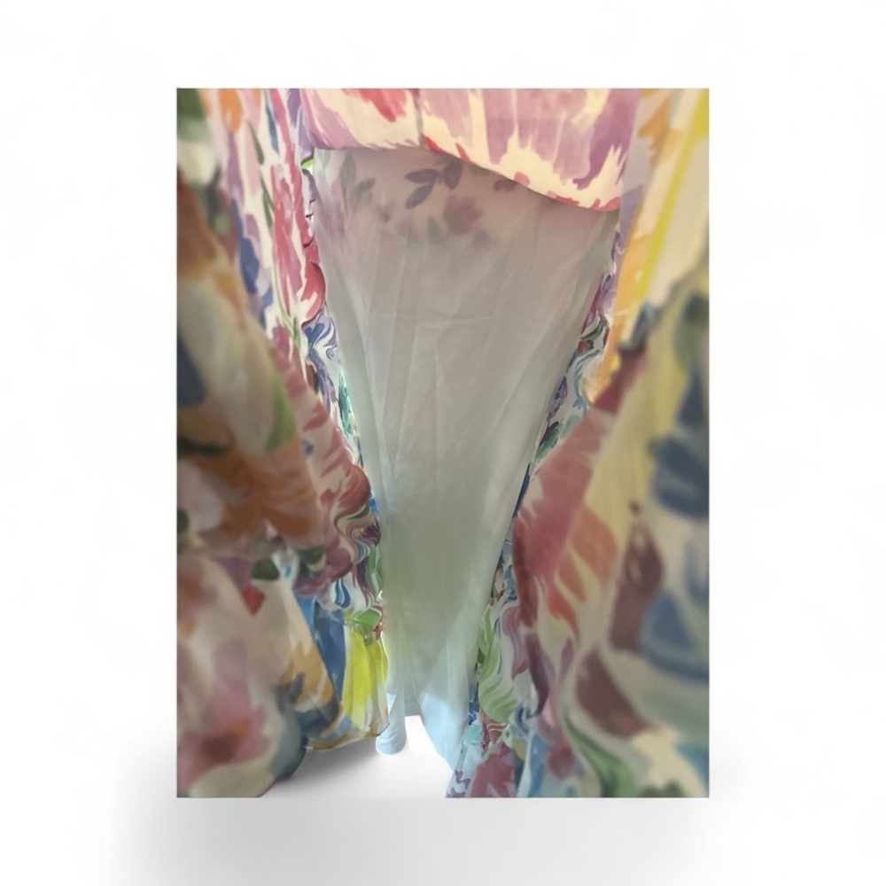 PatBO Bloom Maxi Dress NWT Small Multicolor Ruffle Hem Floral Vacation Resort - Picture 10 of 16